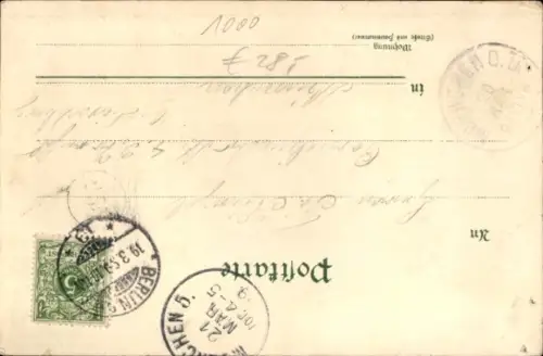 Litho Berlin Tiergarten Moabit, Apel's Victoria Zelt von der Straße aus