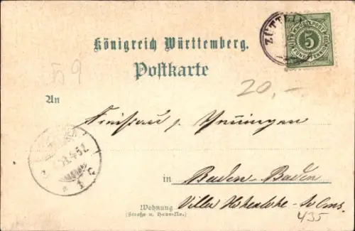 Wappen Künstler Ak Assamstadt in Tauberfranken, Straßenpartie, Herrenhaus