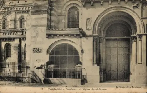 Ak Toulouse Haute Garonne,  Eglise Saint-Sernin, Grabstätten, J. Picot
