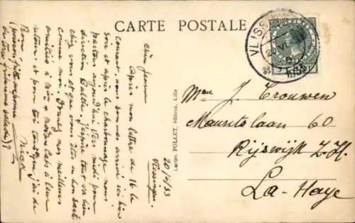 Ak Calais Pas de Calais, Monument aux Victimes du Pluviose, Calais, Statue mit Adler, Blumenbeet