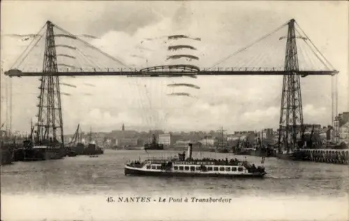Ak Nantes Loire Atlantique, Brücke, Schiff, Fluss,  , 1926