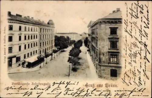 Ak Brno Brünn Südmähren, Verlängerte Jefuitengale, Gruß aus  Verlag Ascher & Redlich