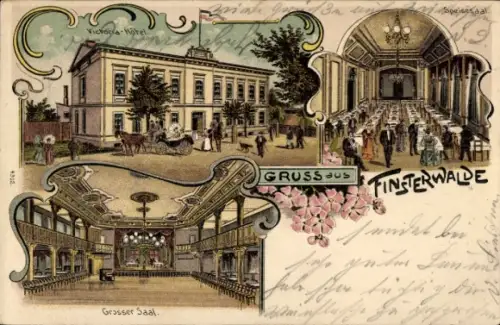 Litho Finsterwalde in der Niederlausitz, Victoria-Hotel, Großer Saal