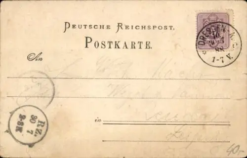 Vorläufer Litho Dresden Loschwitz, Victoria-Höhe, Hotel, Aussicht