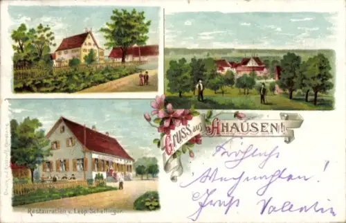 Litho Ahausen in Baden Bermatingen im Bodenseekreis, Gesamtansicht, Restauration