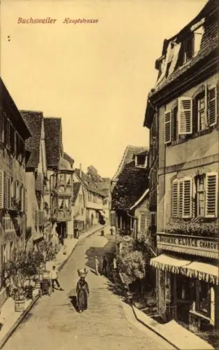 Ak Bouxwiller Buchsweiler Elsass Bas Rhin, Hauptstraße, Geschäft Lorch