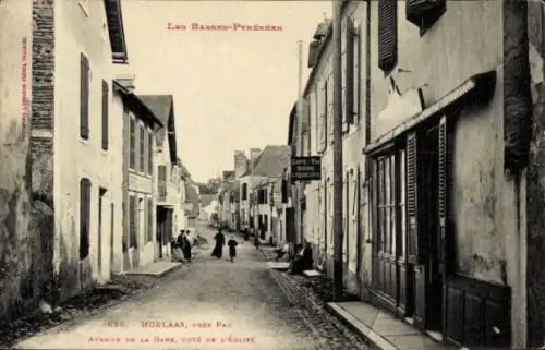 CPA Morlaàs Pyrénées Atlantiques, Avenue de la Gare