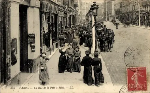 CPA Paris, Rue de la Paix à Midi