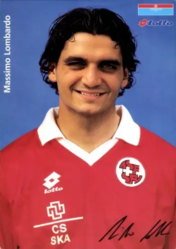 Autogrammkarte Fußballspieler Massimo Lombardo, Autogramm