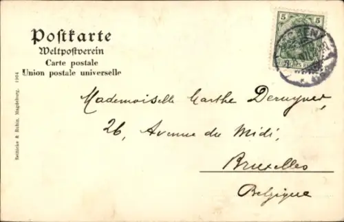 Ak Aachen,  Rathaus, Rückfront, 1904