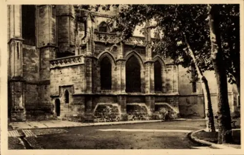 Ak Béziers Hérault, Detail der Abside der Église St-Nazaire,  Place de la Révolution