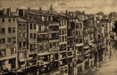 Ak Verdun Meuse, Straße an der Maas