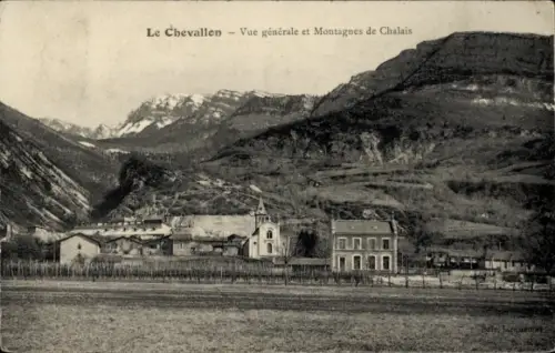 CPA Chevallon Isère, Vue générale et Montagnes de Chalais