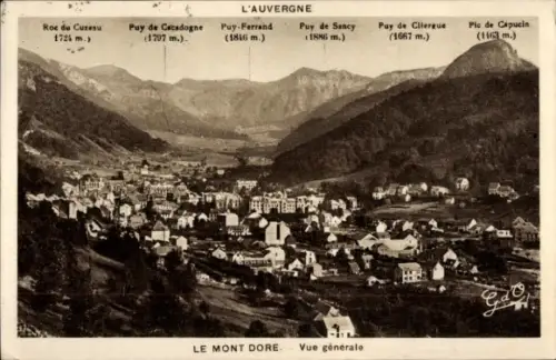 Ak Mont Dore Puy de Dôme, Landschaft mit Bergen, Ort  mehrere Gipfel benannt