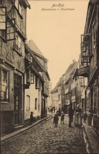 Ak Kiel in Schleswig Holstein, Hassstraße, Faulstraße