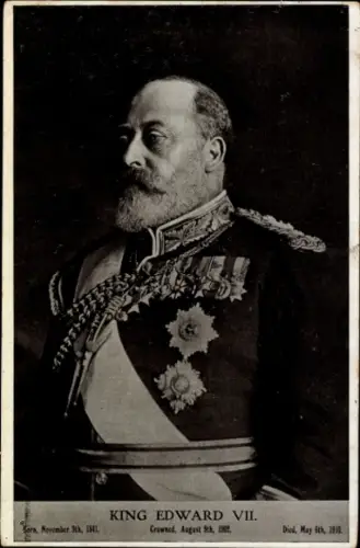 Ak König Eduard VII. von England, King Edward VII., Portrait