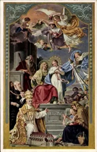 Ak Altötting in Oberbayern, Heilige Mutter Anna, Bodaltarbild, Engel, Heilige, Altötting