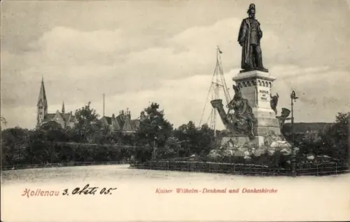 Ak Holtenau Kiel, Kaiser Wilhelm-Denkmal und Dankeskirche