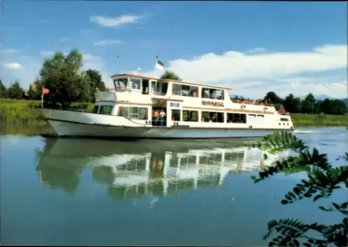Ak Rorschach Kt. St. Gallen Schweiz, Motorschiff Rhynegg