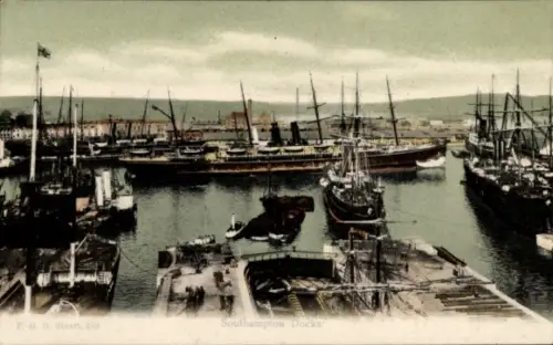 Ak Southampton Hampshire England, Hafenansicht, Schiffe, Southampton Docks