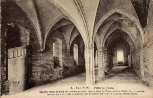 Ak Avignon Vaucluse, Palais des Papes, Chapelle Basse, Fresken der Propheten, M. F. B.