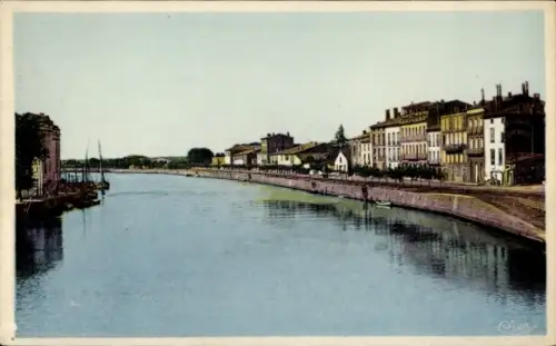 Ak Agde Hérault, Quai, Flussblick
