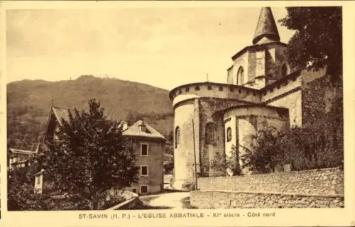 Ak Saint Savin Hautes-Pyrénées, Abbatiale Kirche