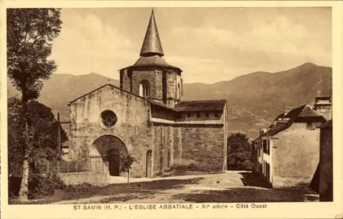 Ak Saint Savin Hautes-Pyrénées, Abbatiale Kirche