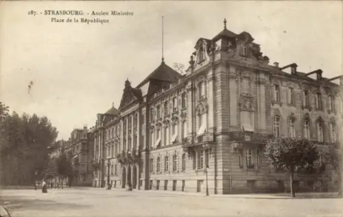 Ak Strasbourg Straßburg Elsass Bas Rhin,  Ancien Ministère, Place de la République
