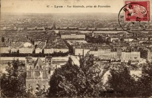 Ak Lyon Rhône,  Aussicht von Fourvière, Stadtansicht, 