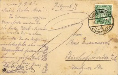 Handgemalt Ak Landschaft, See