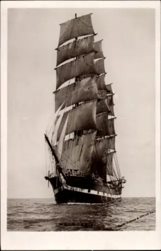 Ak Dreimaster Segelschiff unter Vollzeug