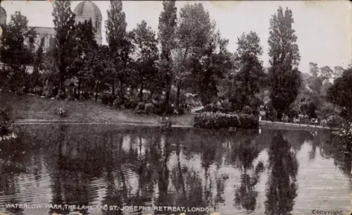 Ak Wimbledon London England, Wasserlauf, Park, See, St. Josephs Rückzug, London