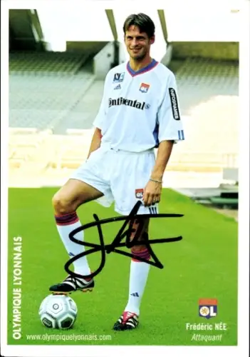 Ak Fußballspieler Frédéric Née, Olympique Lyon, Autogramm