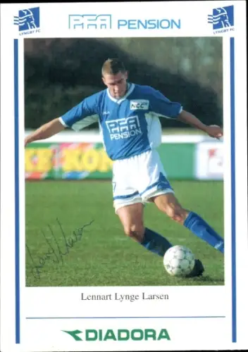 Ak Fußballspieler Lennart Lynge Larsen, Autogramm