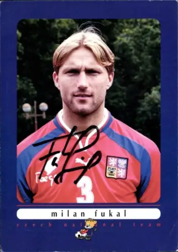 Autogrammkarte Fußballspieler Milan Fukal, Autogramm