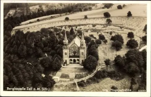 Ak Zeil am Main Unterfranken, Bergkapelle, Fliegeraufnahme