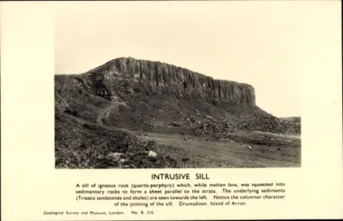 Ak Drumadoon Isle of Arran Schottland, Intrusive Sill, Gesteinsformation