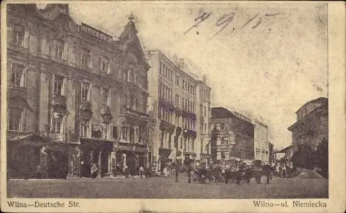 Ak Vilnius Wilna Litauen, Wilna-Deutsche Str., Wilno-ul. Niemiecka, Straßenansicht,  Gebäude