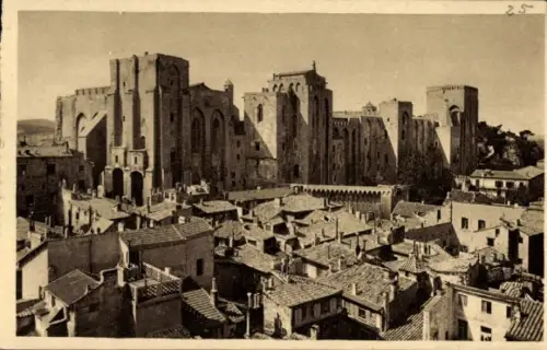 Ak Avignon Vaucluse, Palais des Papes,   Architektur, Stadtansicht