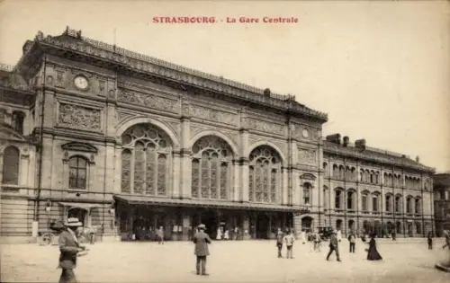 Ak Strasbourg Straßburg Elsass Bas Rhin, Bahnhof
