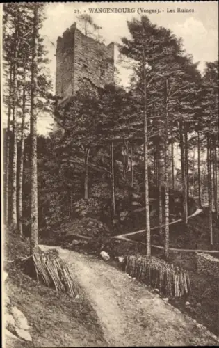 Ak Wangenbourg Wangenburg Elsass Bas Rhin, Ruine  Wald, Weg, 