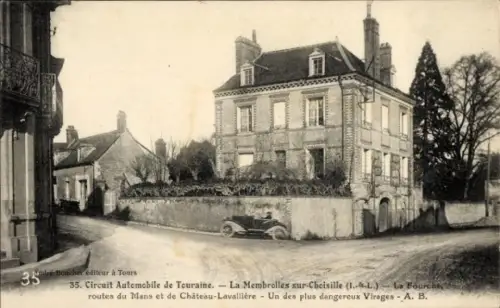 Ak La Membrolle sur Choisille Indre et Loire, 35. Circuit Automobile de Touraine, La Fourche