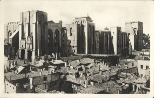Ak Avignon Vaucluse, Palais des Papes,   Architektur, Stadtansicht