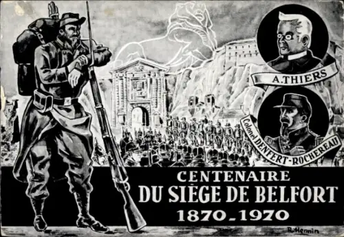 Künstler Ak Centenaire du Siège de Belfort 1870-1970, Colonel Denfert-Rochereau