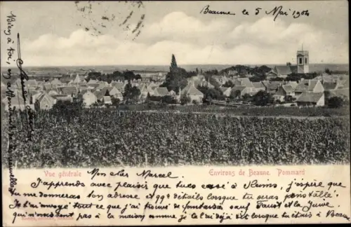 Ak Pommard Côte-d’Or, Vue generale