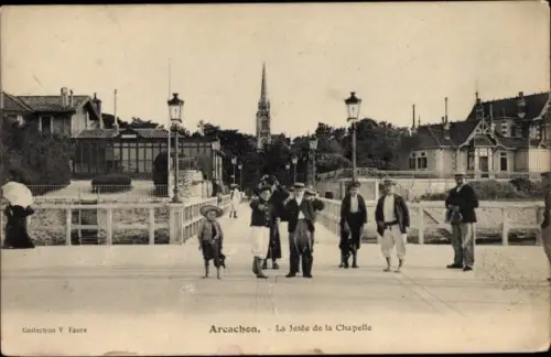 Ak Arcachon Gironde, La Jetee de la Chapelle