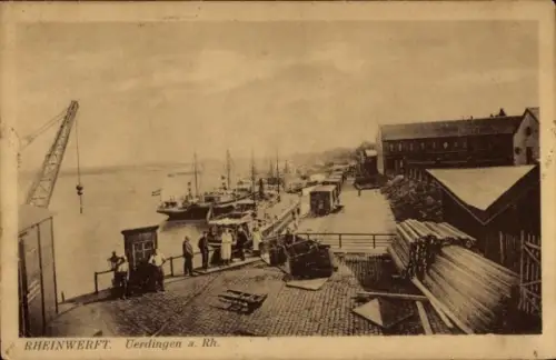 Ak Uerdingen Krefeld am Niederrhein, Rheinwerft