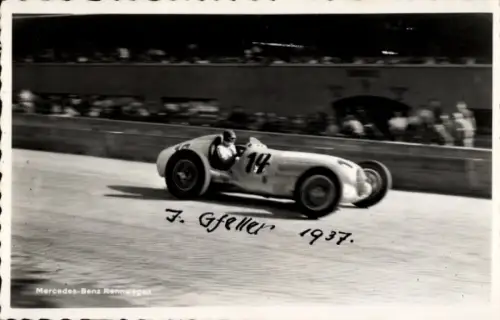 Ak Mercedes-Benz Rennwagen, S. Gfeller, Autogramm
