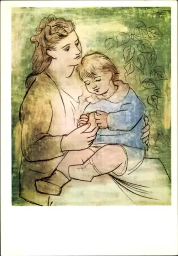 Künstler Ak Picasso, Mutter und Kind, 1922